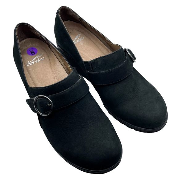 Dansko Clio Wedge Nubuck Leather Buckle Loafers - Picture 8 of 10